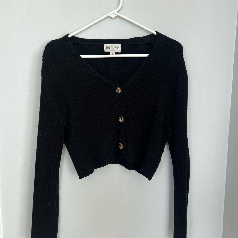 Black Button-Up Cardigan
